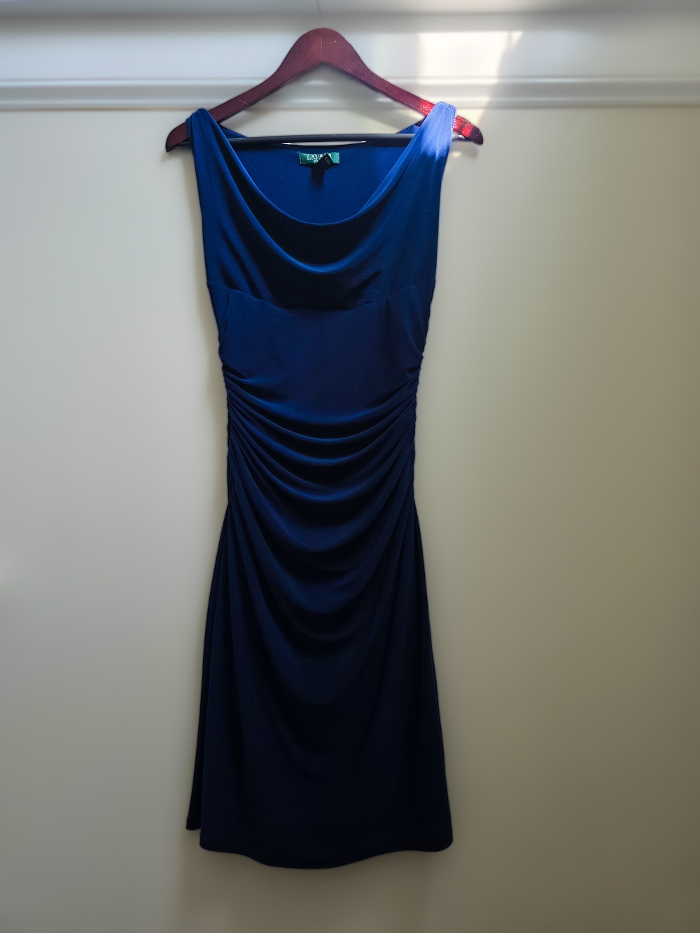 Navy Ruched Cocktail Dress Ralph Lauren